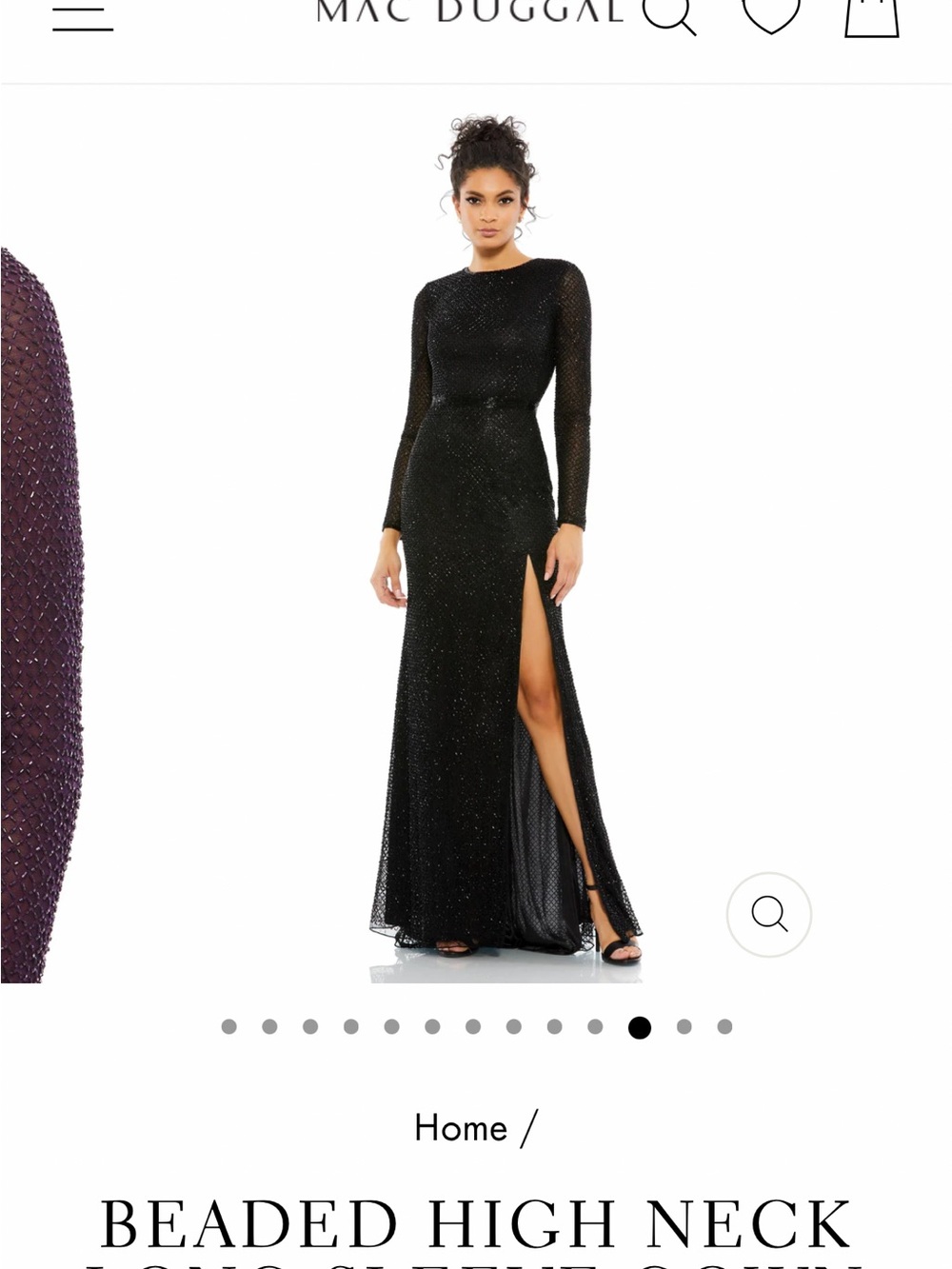 Mac Duggal Midnight Blue Beaded Gown